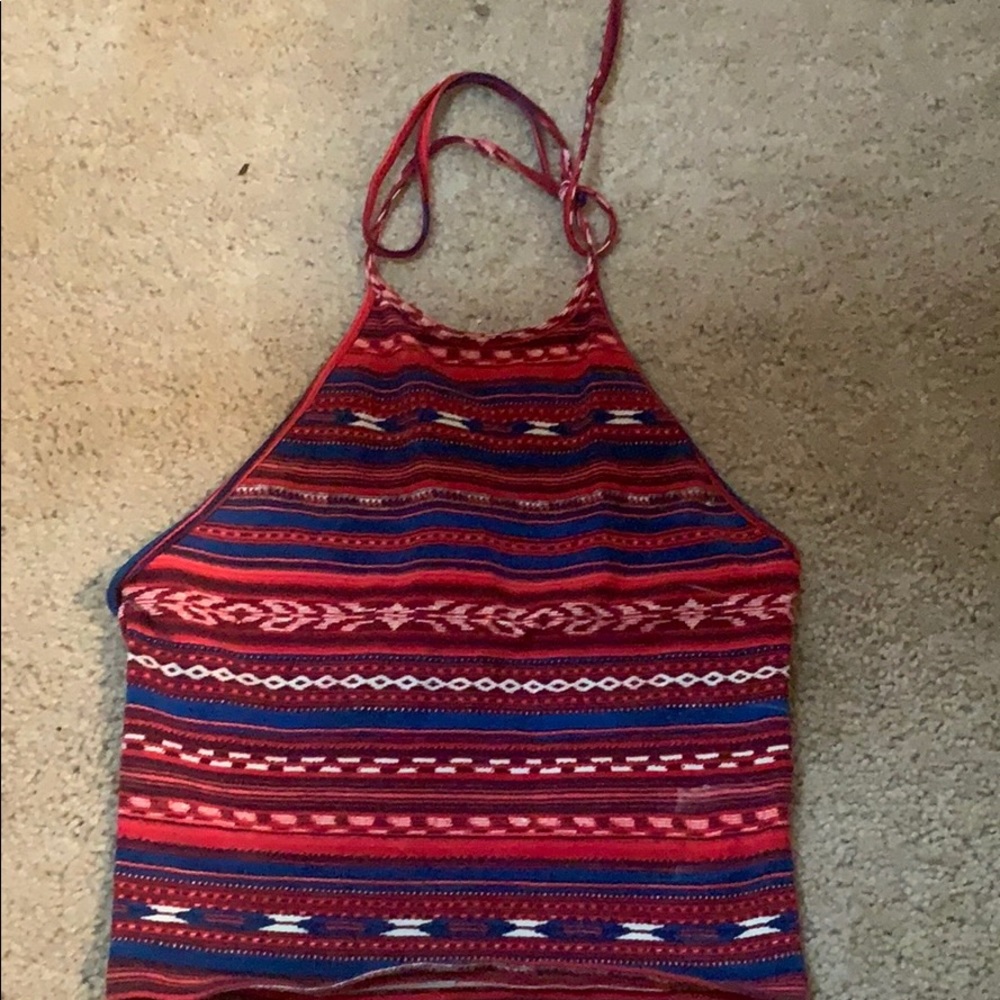 Aztec halter crop top